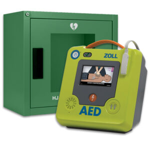 Hjärtstartare Zoll AED 3 med larmat skåp